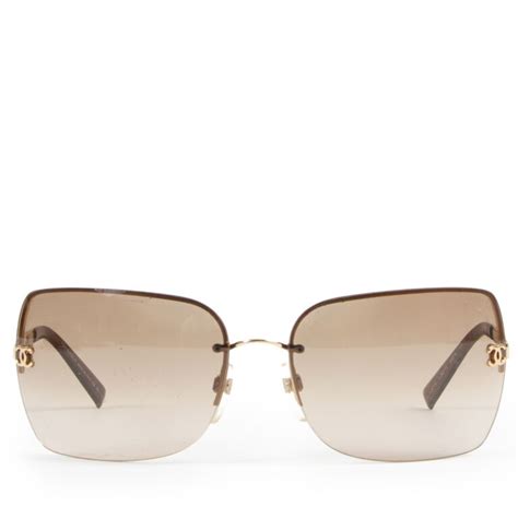 chanel brown square women sunglasses|chanel rimless sunglasses women.